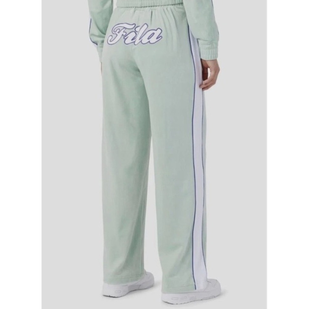 NWT Fila Valery Track Pant Plus Size 2X Sage Green Wide Leg Side Stripe LX23D124 - Picture 2 of 12